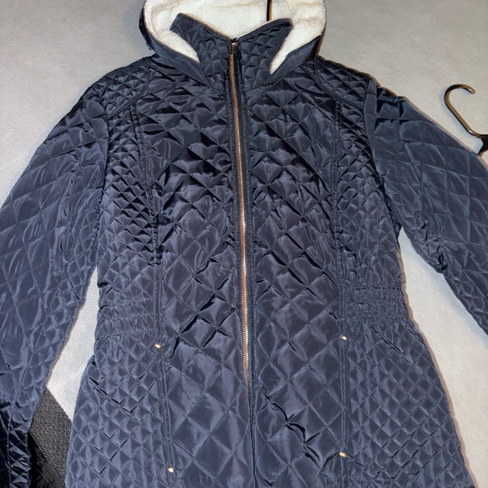 Ci Sono Quilted Puffer Jacket - Navy